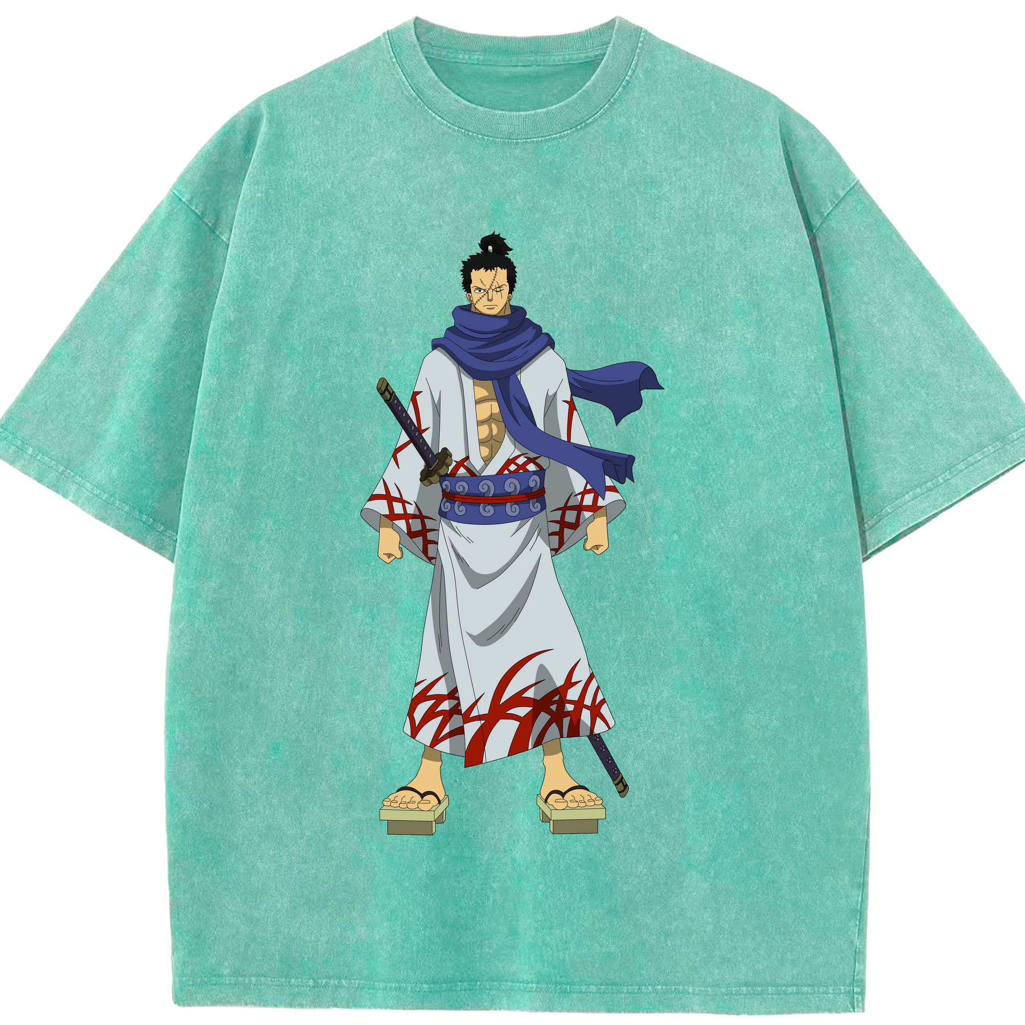 ワンピース ロロノア・ゾロ ONE PIECE Roronoa Zoro 綿100% ヴィンテージ風 半袖Tシャツ（フロントプリント）